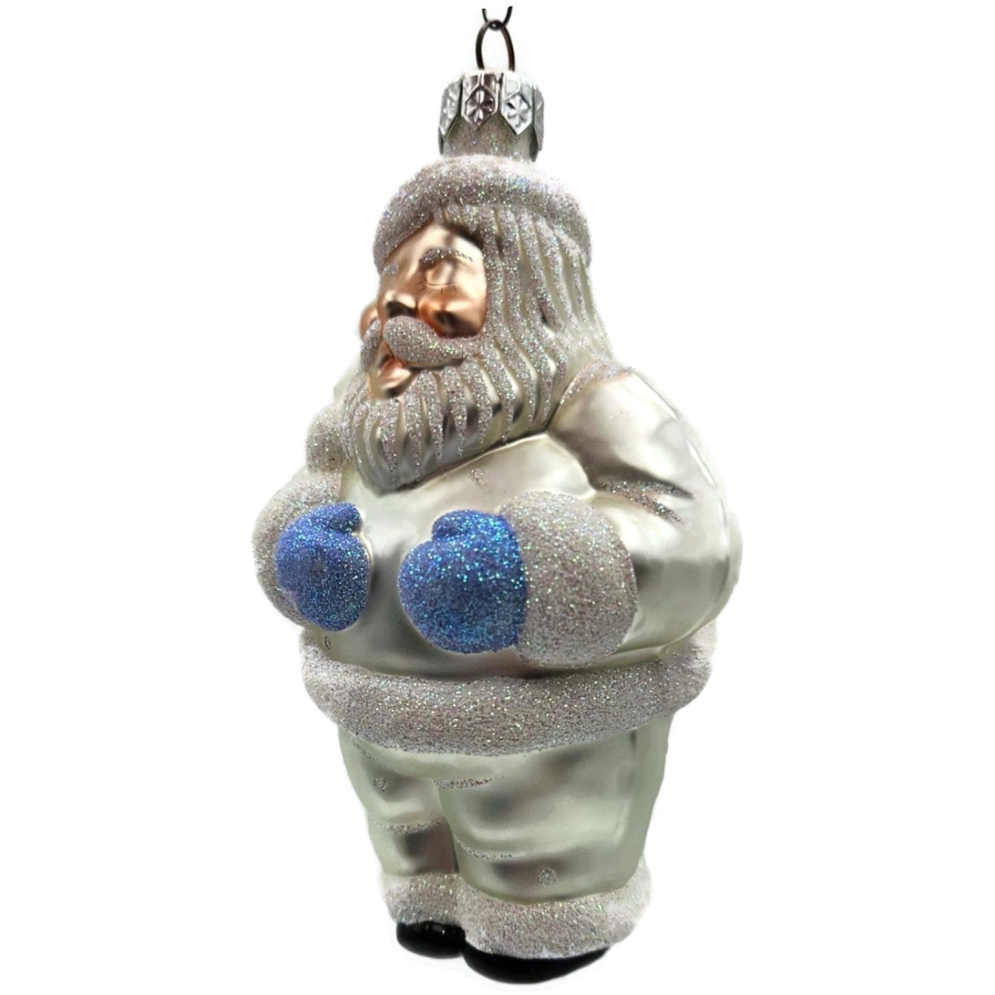 Patricia Breen Ho Ho Ho Santa Claus Pearl Glittered Dots Christmas Tree Ornament