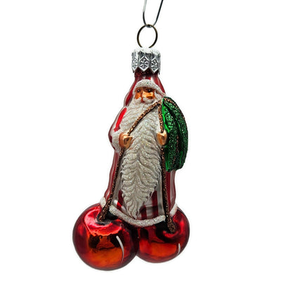Patricia Breen Cerise Santa Claus Striped Cherry Fruit Christmas Tree Ornament