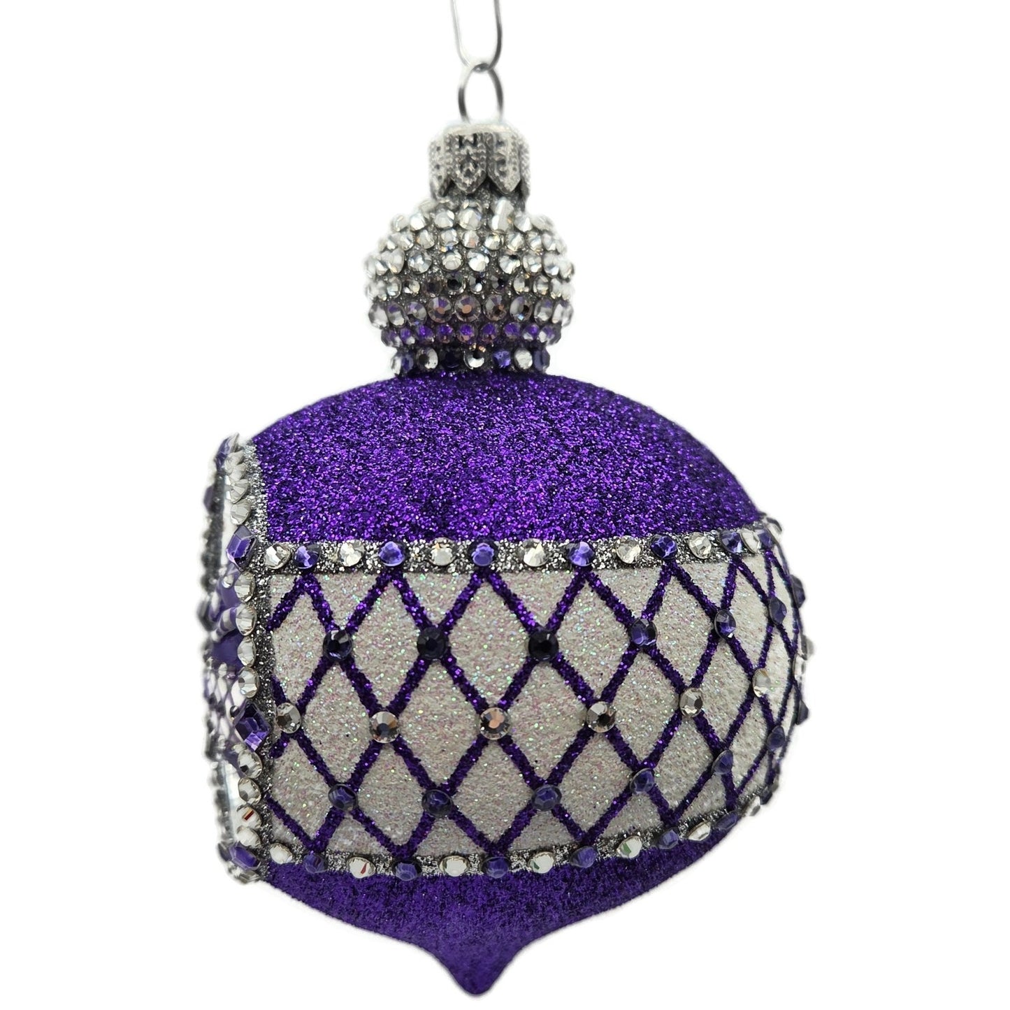 Patricia Breen Anniversary Reflector Purple Glitter Chameleon Christmas Ornament