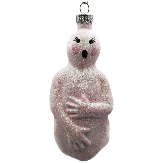 Patricia Breen Oscar Pink Glittered Ghost Halloween Christmas Tree Ornament