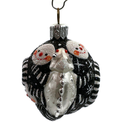 Patricia Breen For James Twice Snow Faces Chameleon Striped Christmas Ornament