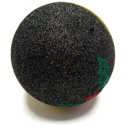 Larry Fraga Poinsettia Heart RITA Black Red Gold Ball Christmas Tree Ornament