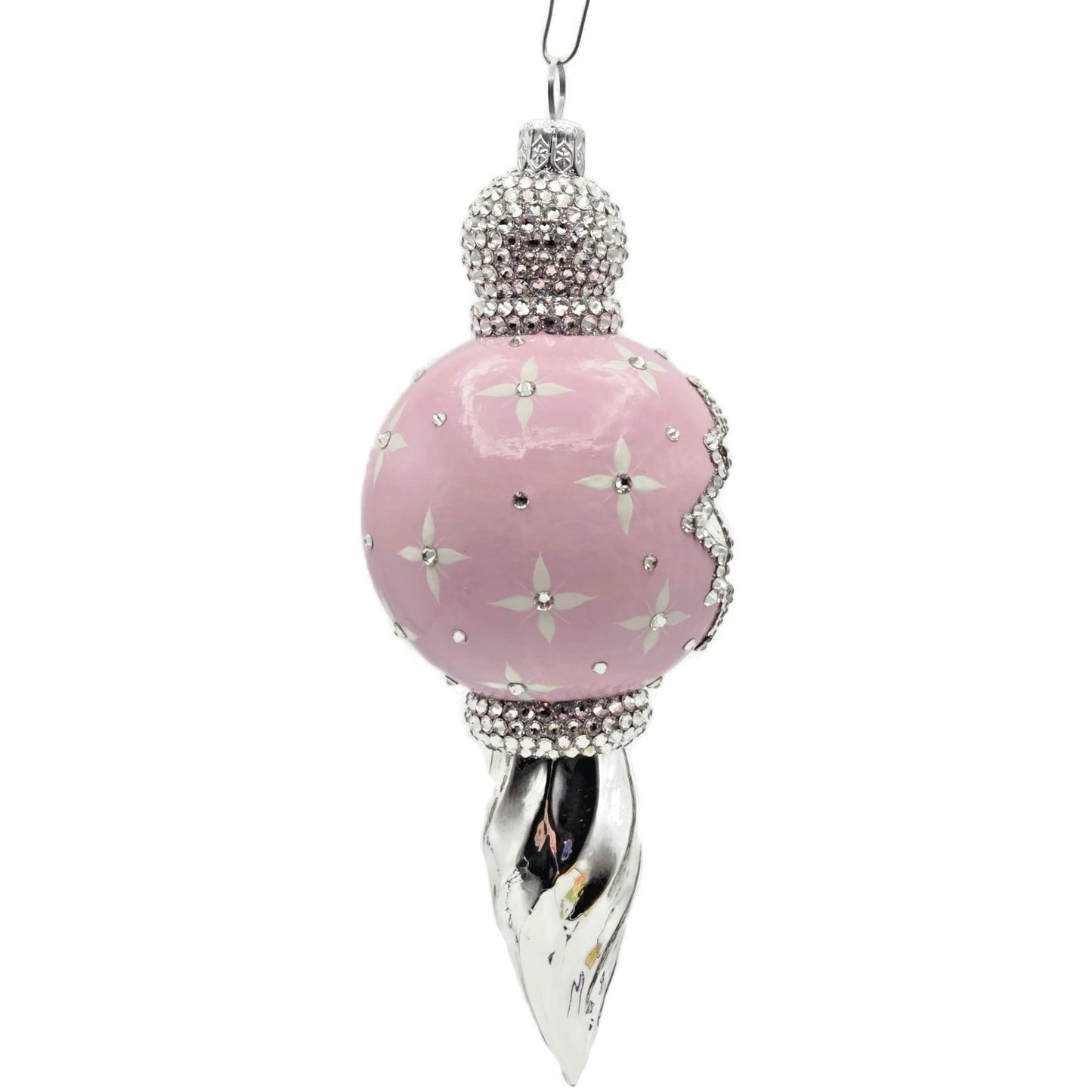 Patricia Breen La Neige Pink Silver Reflector Christmas Tree Ornament CATZ Drop