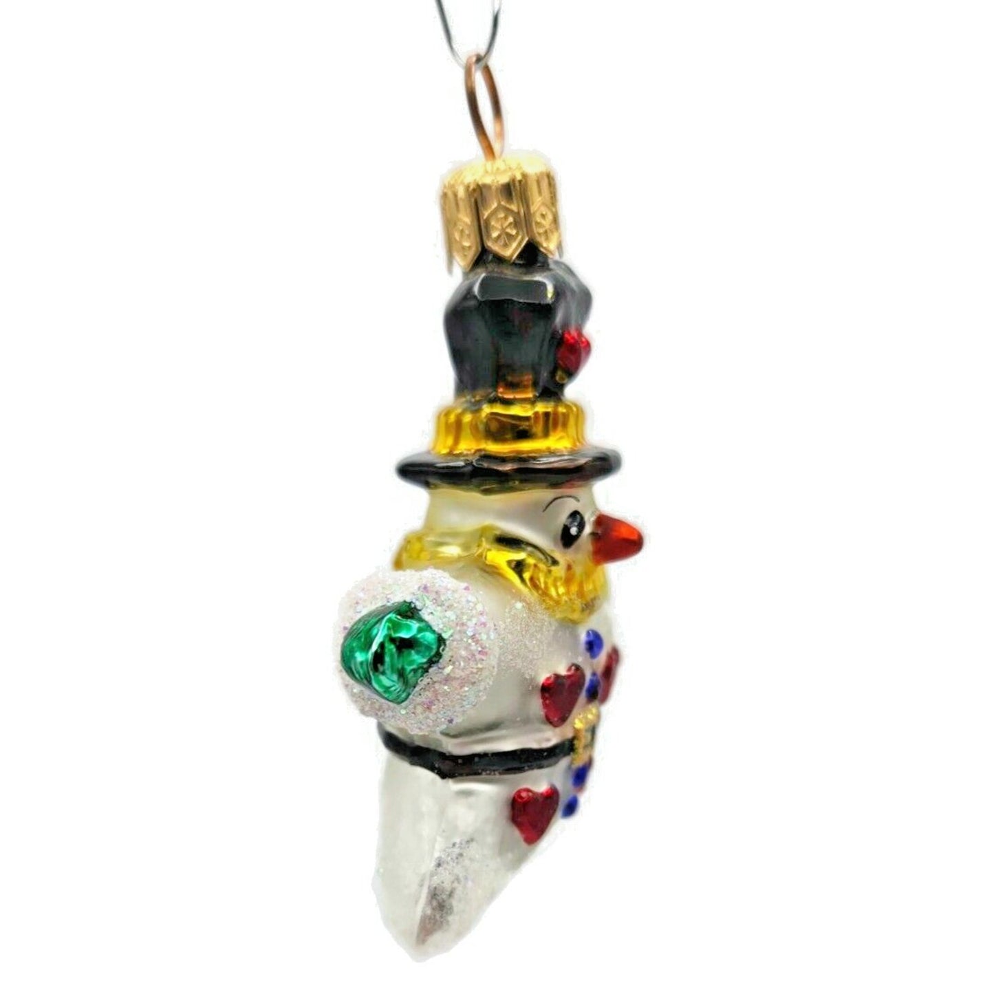 Christopher Radko Hearts for You Gem Snowman w/ Hat Christmas Ornament 99-955-0