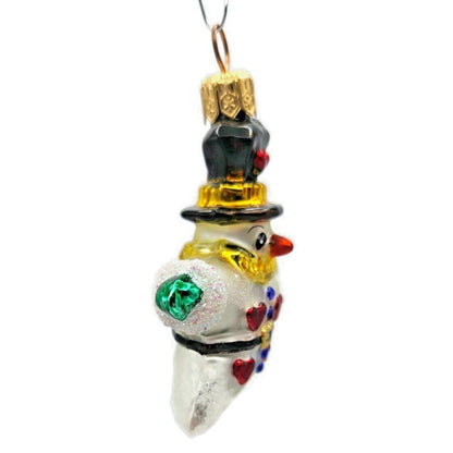 Christopher Radko Hearts for You Gem Snowman w/ Hat Christmas Ornament 99-955-0