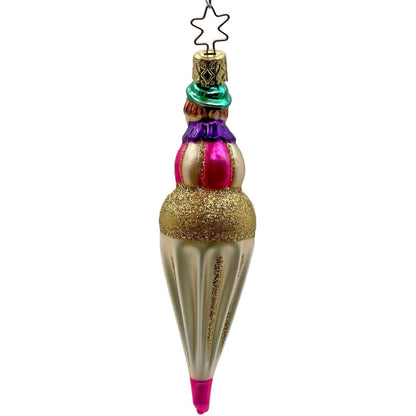 Clown Head On Ice Cream Inge Glass Ornament Old World Christmas Tree OWC German