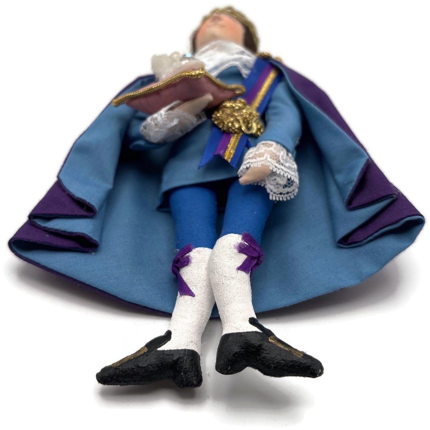 Gladys Boalt Prince Charming Cinderella Fabric Handmade Signed Holiday Ornament