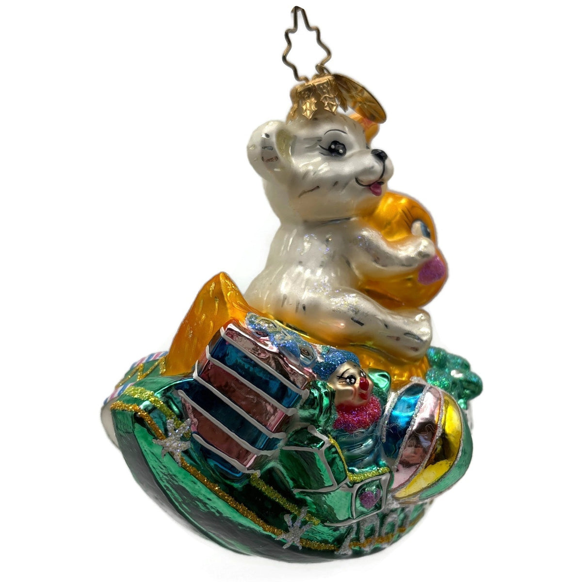 Christopher Radko 2007 Rockin Arrival Glass Bear Duck Christmas Ornament 3012095