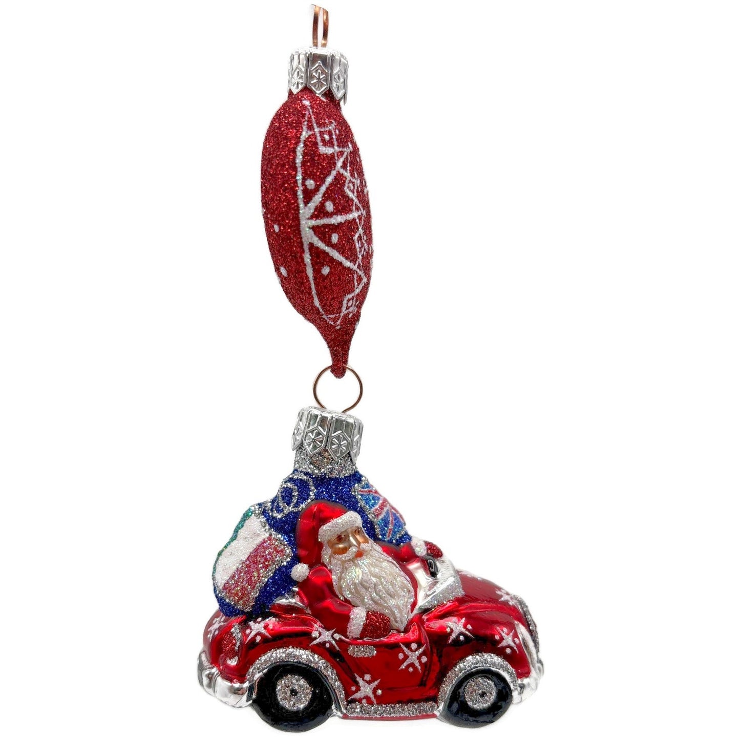 Patricia Breen Knightsbridge Santa Red Snowflakes Flags Christmas Tree Ornament