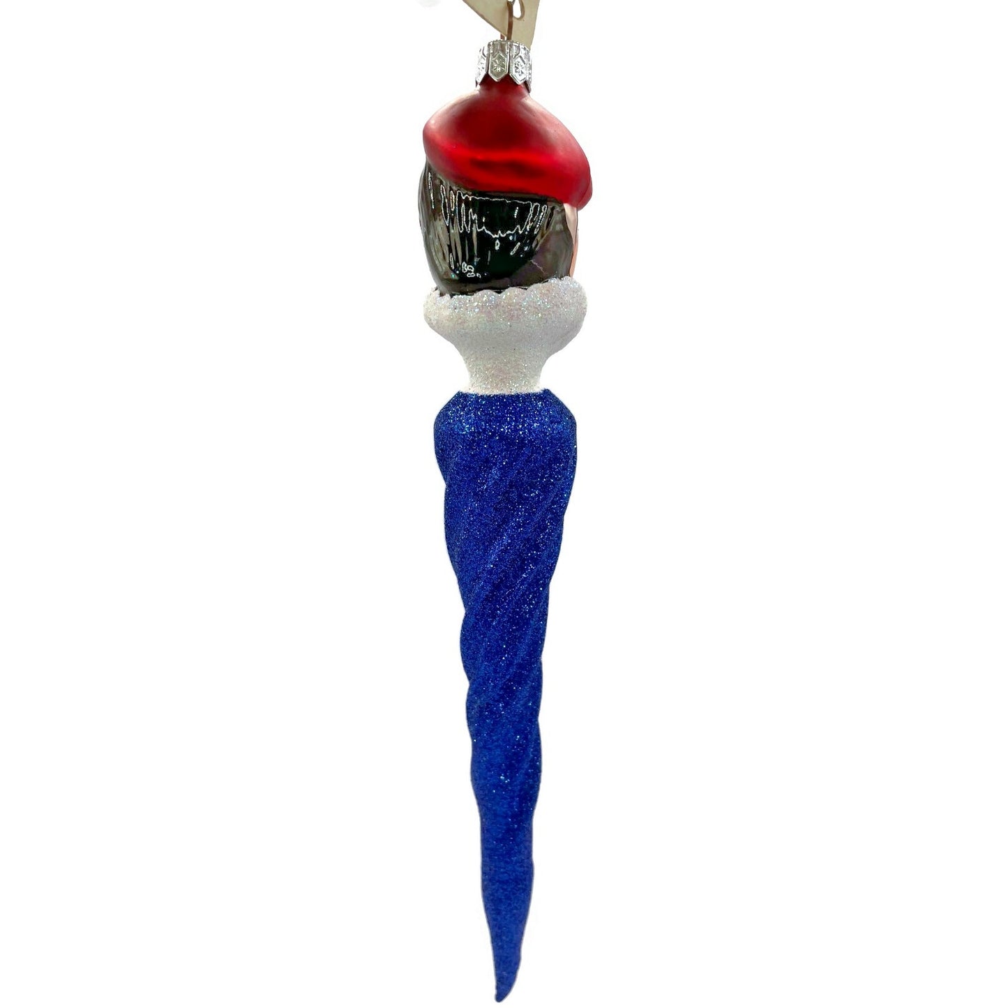 Patricia Breen French Twist Blue Glittered Icicle Red Hat Christmas Ornament