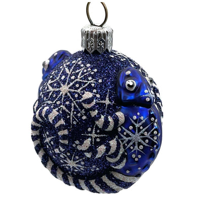 Patricia Breen For James Twice Snowflakes Cobalt Chameleon Christmas Ornament