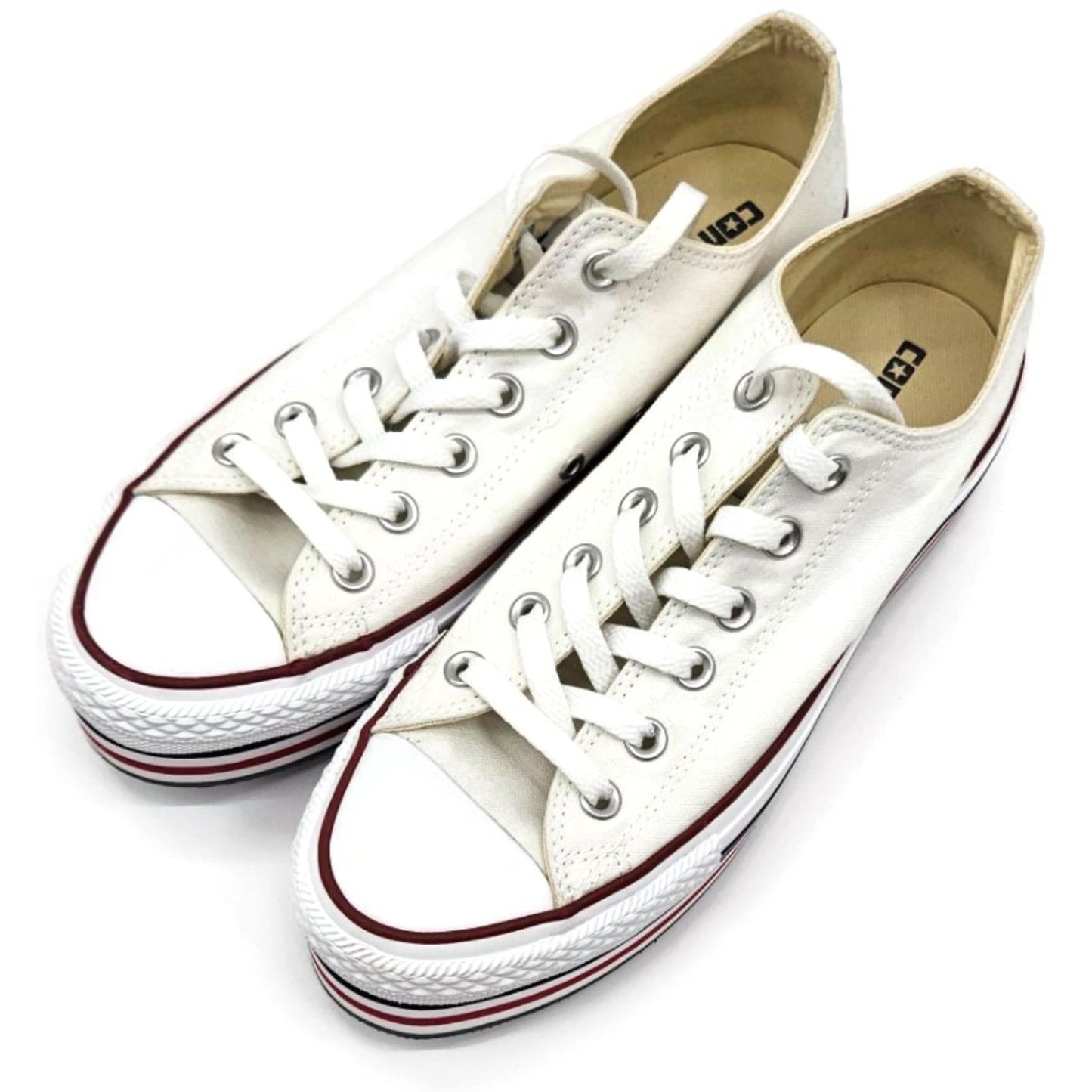 Converse Chuck Taylor All Star Platform OX White Canvas Shoes 136895C Unisex