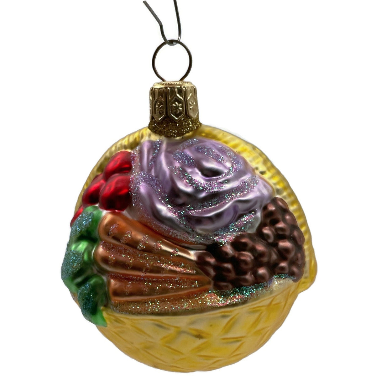 Patricia Breen Winter Vegetable Basket Gold Fall Christmas Holiday Ornament 9652