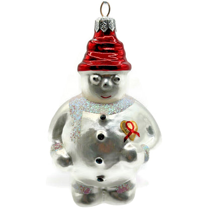 Christopher Radko Frosty Cares AIDS Awareness Snowman Christmas Ornament 94SP05