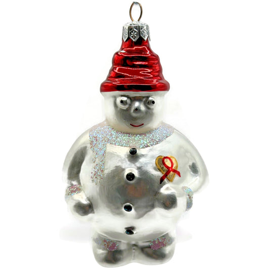 Christopher Radko Frosty Cares AIDS Awareness Snowman Christmas Ornament 94SP05