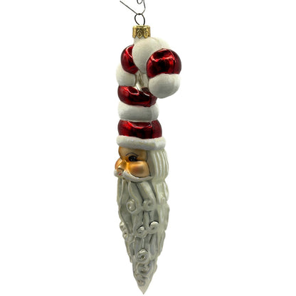 Christopher Radko St Peppermint Candy Cane Hat Santa Christmas Ornament 99-108-0
