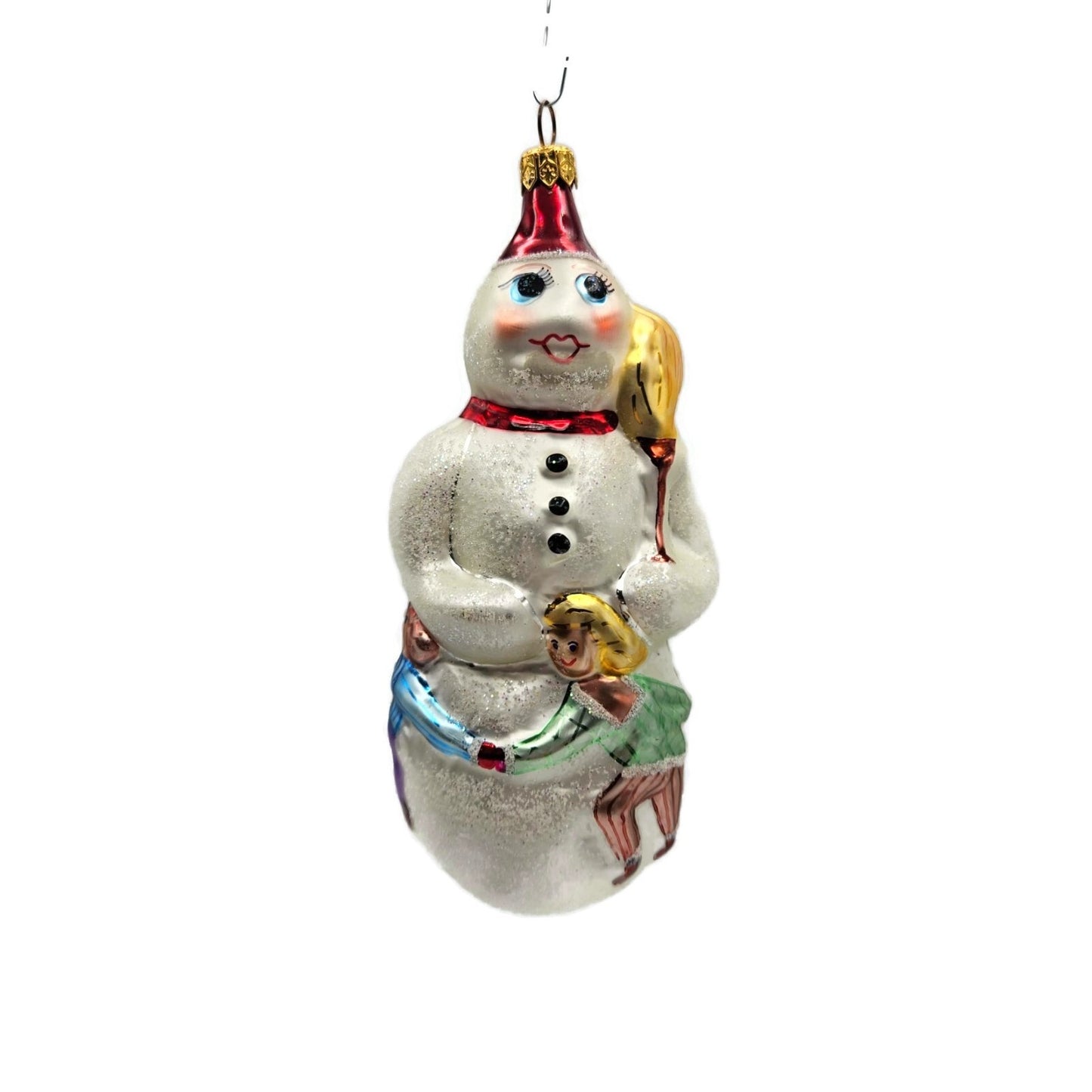 Christopher Radko Snow Dancing Blown Glass Christmas Holiday Tree Ornament 1994