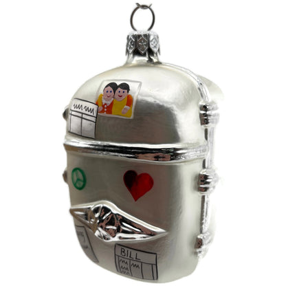Patricia Breen Grandma Josie's Fridge Pearl Heart Silver Christmas Tree Ornament