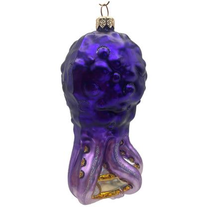 Patricia Breen Help Santa! Purple Octopus Aquatic Summer Christmas Tree Ornament