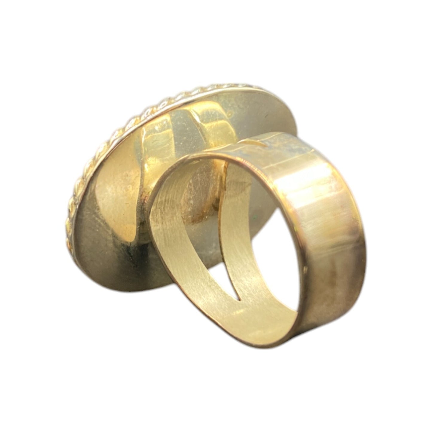 Ring Turquoise Gemstone Oval Cabochon Blue 925 Sterling Silver Cocktail Size 8