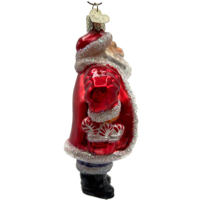 Old World Christmas Patriotic Santa Claus Red Glass Merck Family OWC Ornament