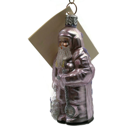 Patricia Breen Miniature Millennium Santa Lavender White Christmas Ornament 9948