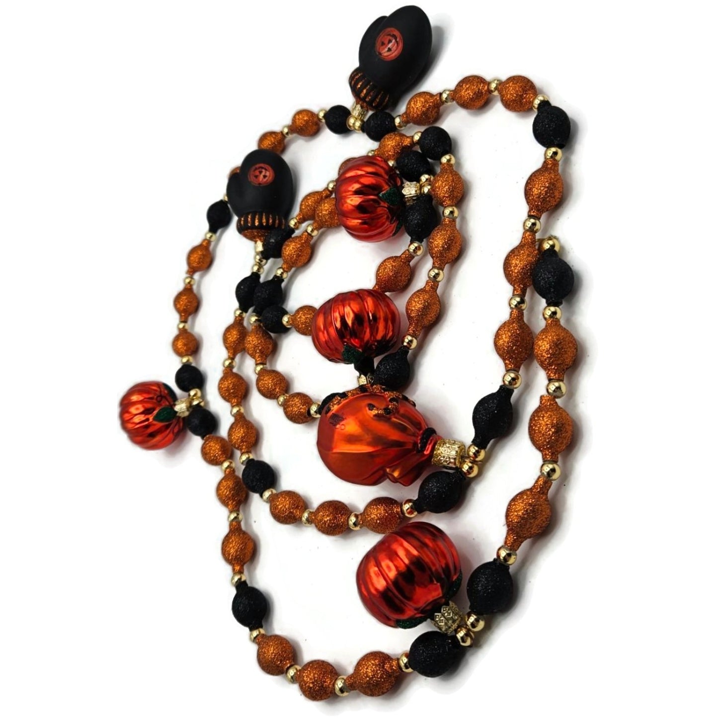 Patricia Breen Halloween Garland Pumpkins Mittens Glass Glitter OOAK 2000CO