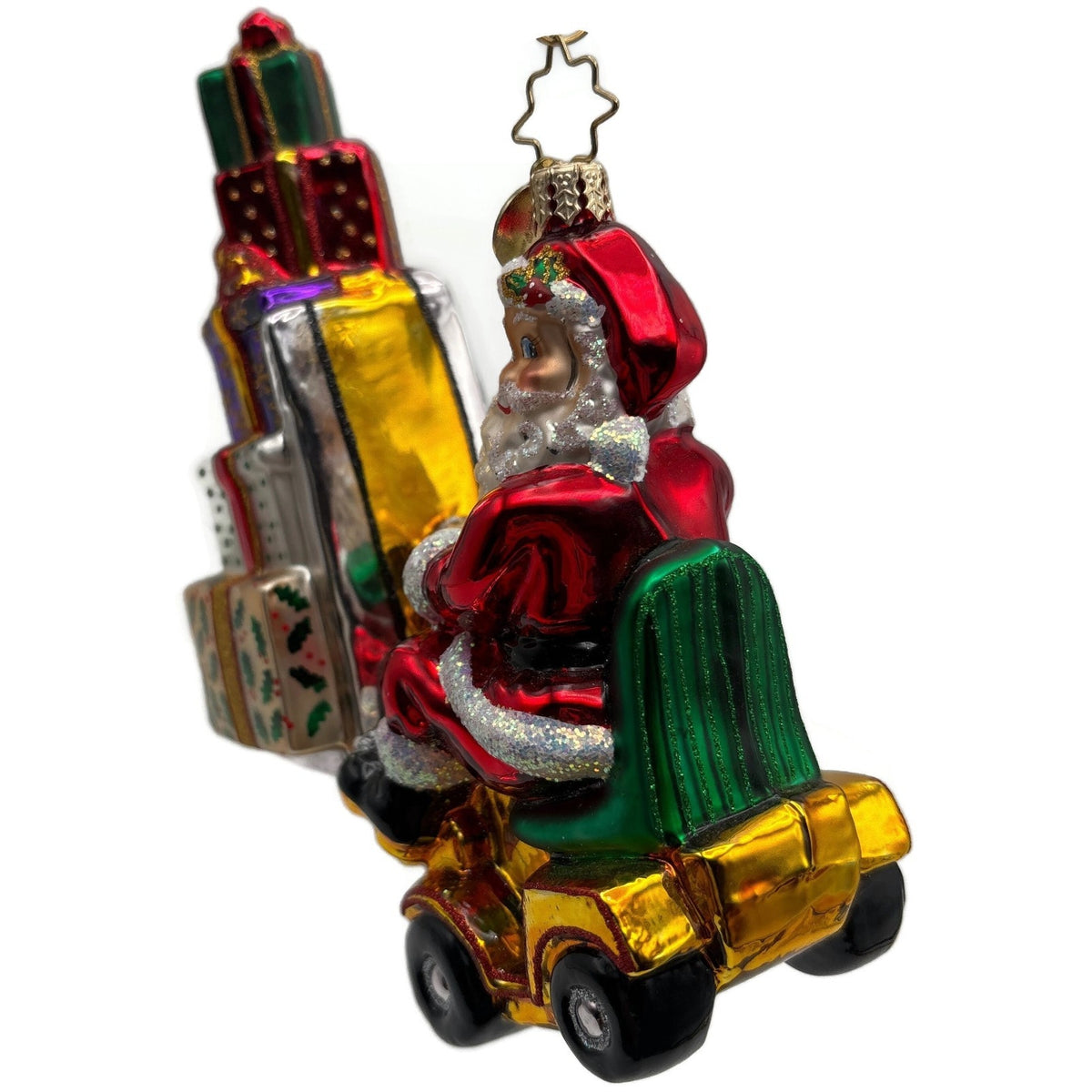 Christopher Radko Heavy Lifting Nick Santa Glass Christmas Ornament 1016139