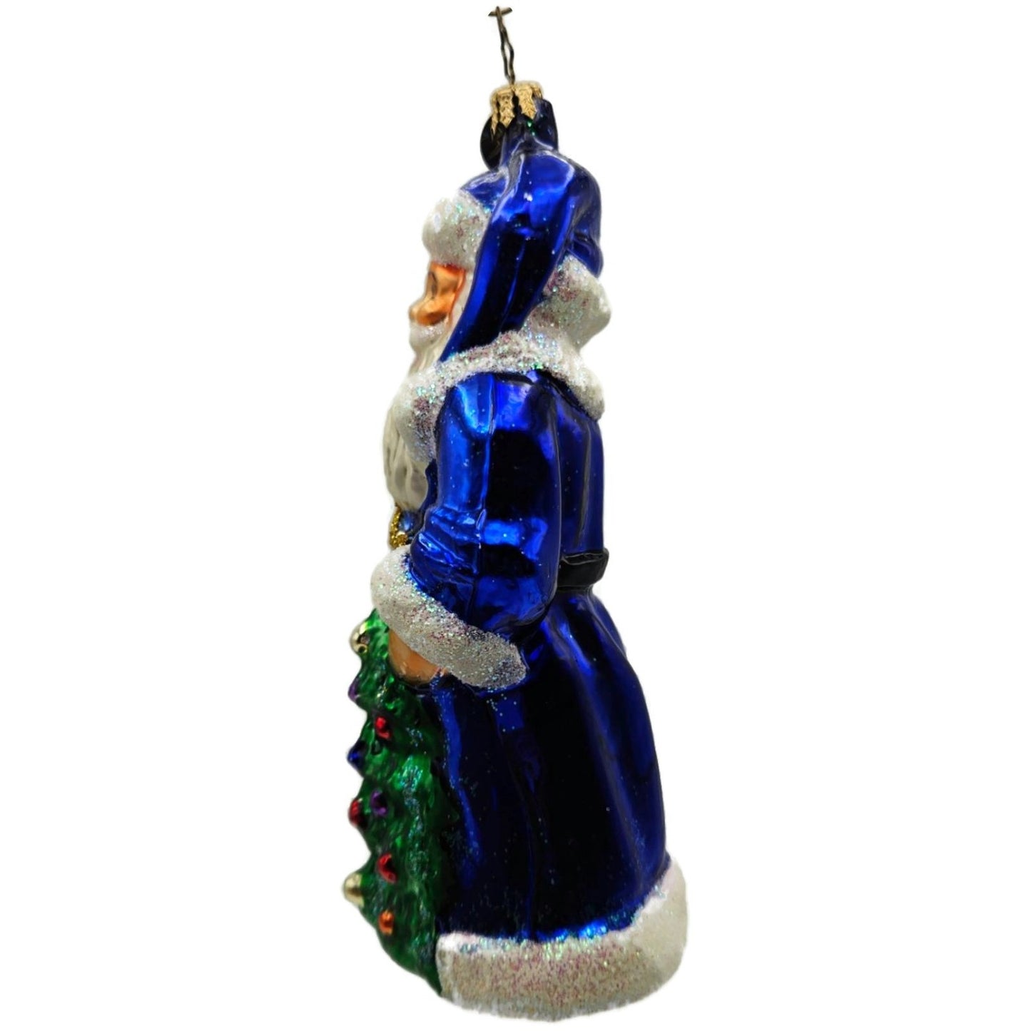 Christopher Radko Sapphire Santa Claus Blue Christmas Tree Ornament 96-158-0