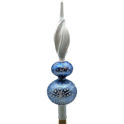 Patricia Breen Miniature Blizzard Finial Light Blue Matte Christmas Tree Topper