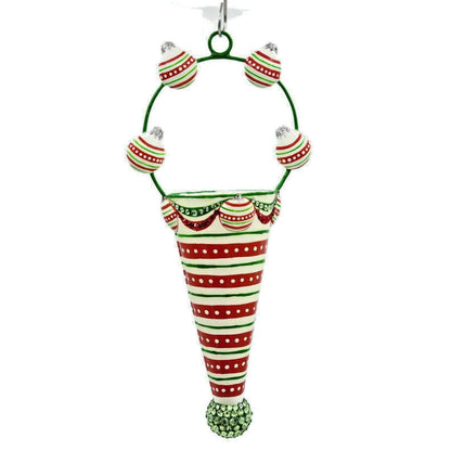 Patricia Breen Winter Cornucopia Horizontal Stripes Christmas Holiday Ornament