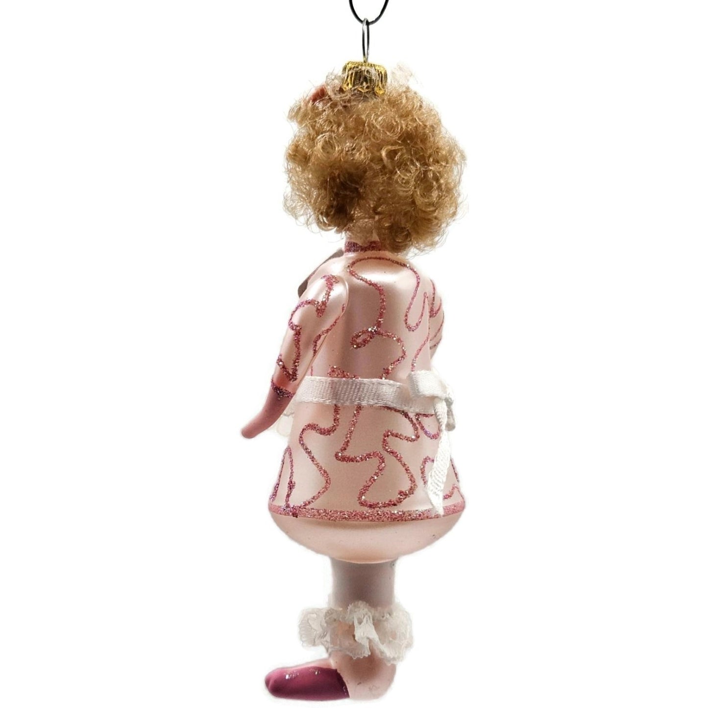 Soffieria De Carlini Little Girl with Doll Italian Glass Christmas Tree Ornament