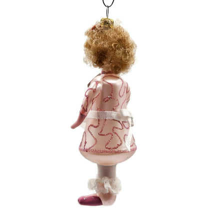 Soffieria De Carlini Little Girl with Doll Italian Glass Christmas Tree Ornament