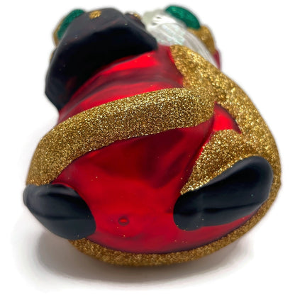 Patricia Breen Through The Rain and Snow Red Matte Santa Christmas Tree Ornament