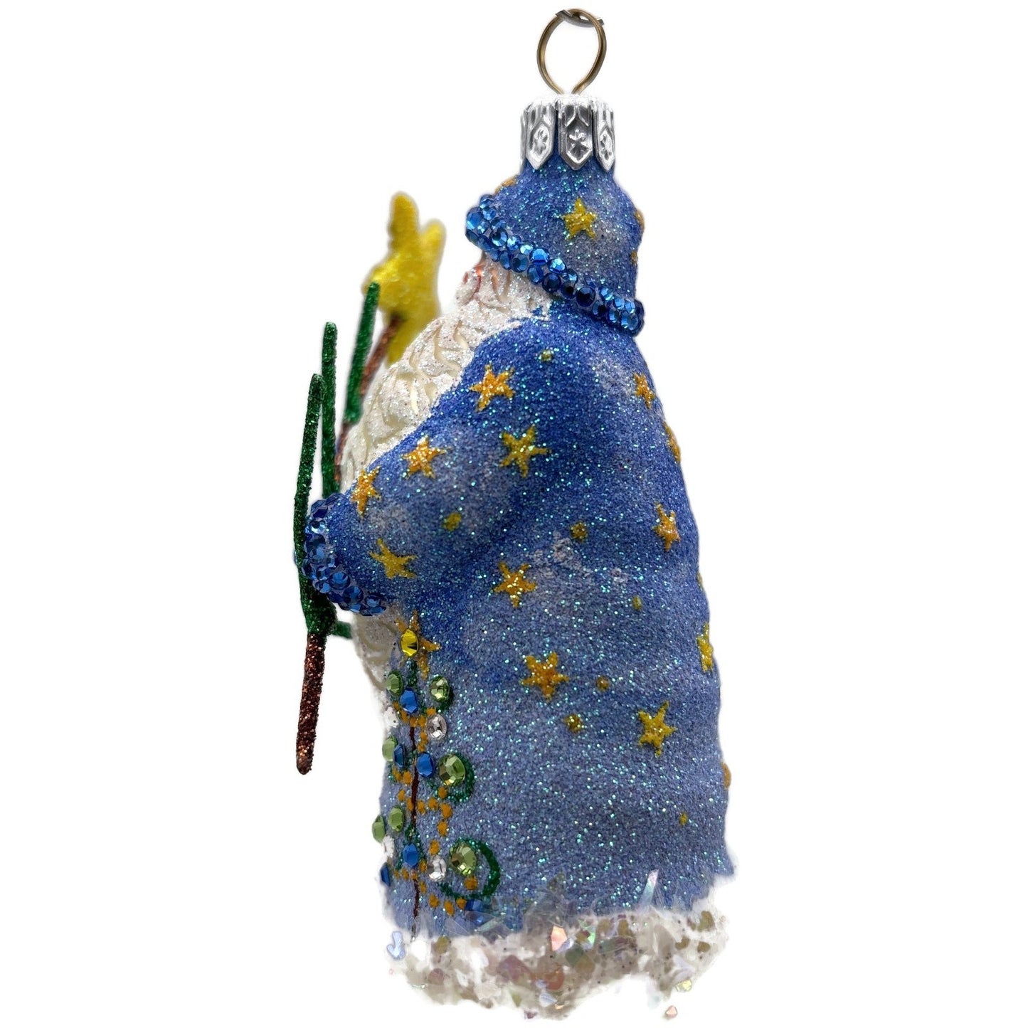 Patricia Breen Santa For Eric Blue Yellow Star Christmas Tree Ornament Milaegers