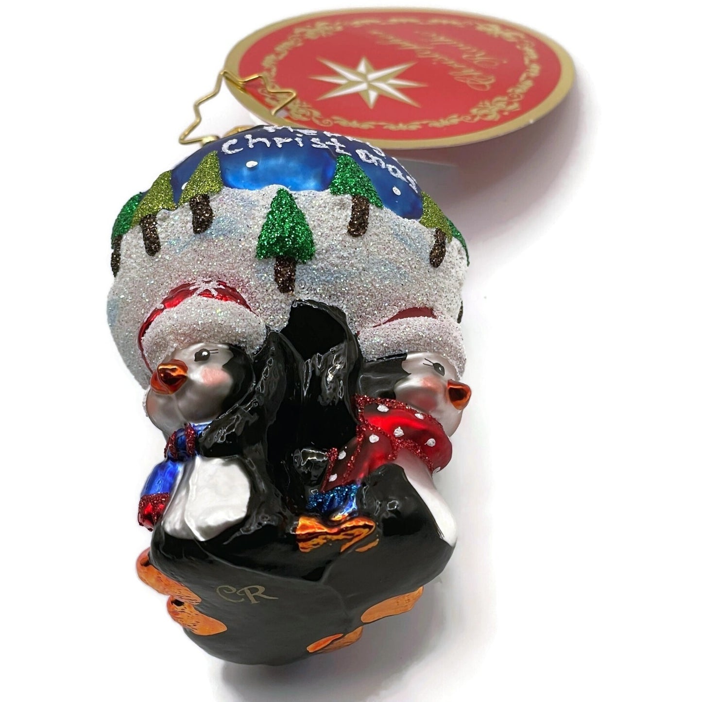 Christopher Radko A Lotta Help From My Friends Gem Penguins Christmas Ornament