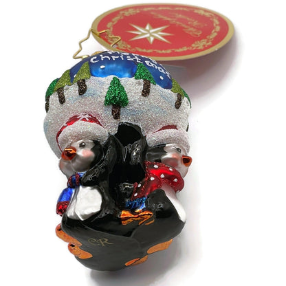 Christopher Radko A Lotta Help From My Friends Gem Penguins Christmas Ornament