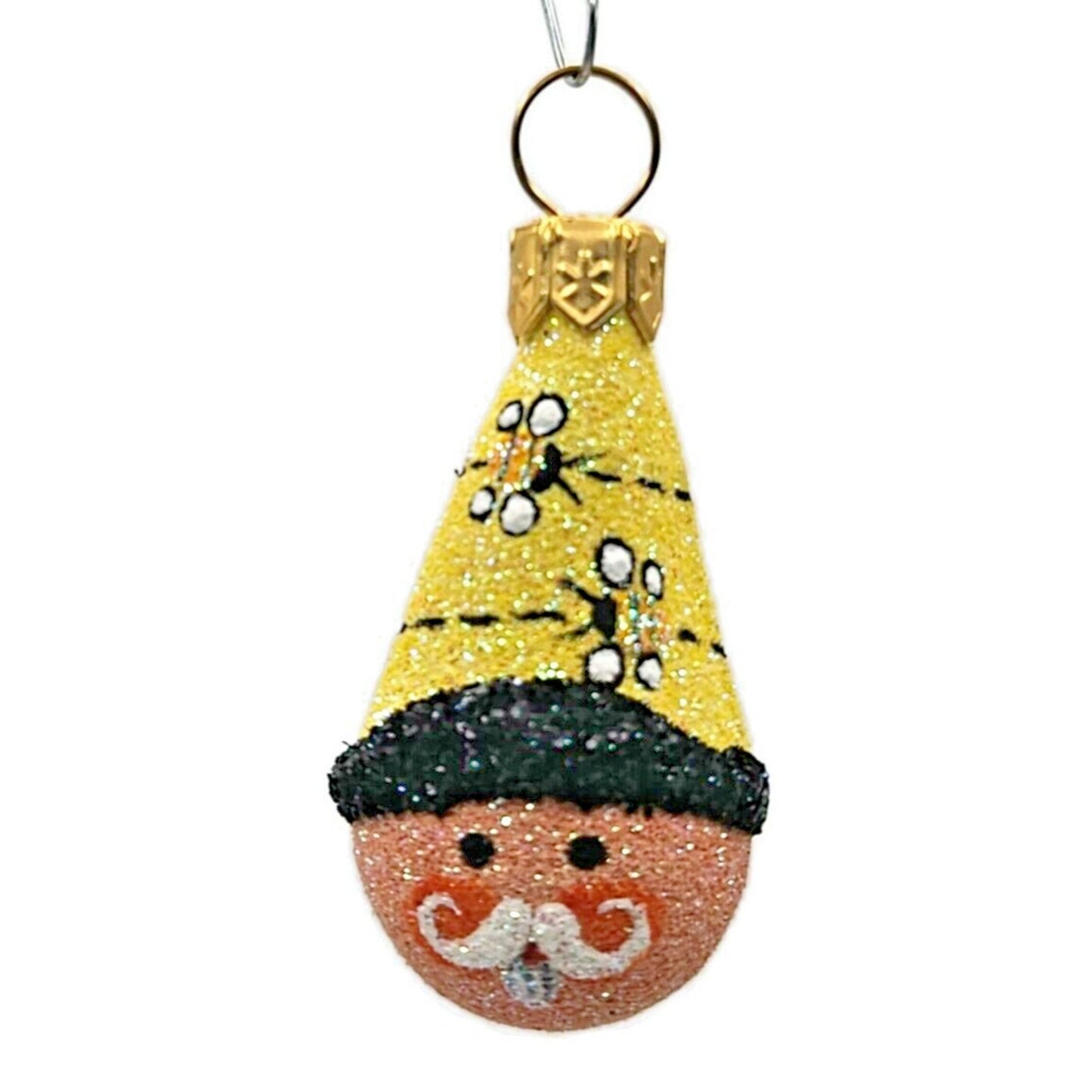 Patricia Breen Petite Tete Bees Yellow Hat Santa Spring Christmas Ornament 2877