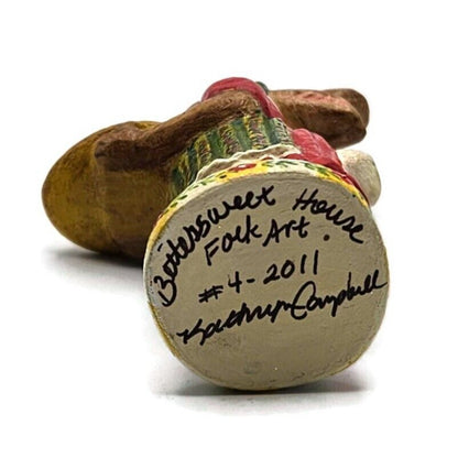 Bittersweet House Mother Rabbit with Eggs Signed Kathryn Campbell Chalkware