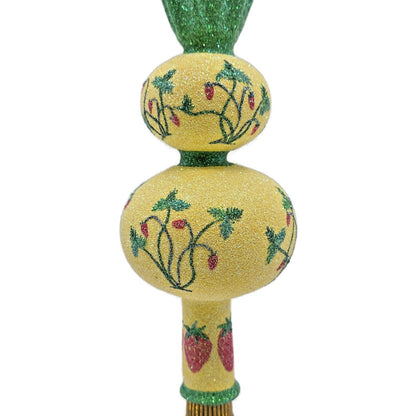 Patricia Breen Wild Strawberry Finial Fruit Yellow Green Christmas Tree Topper