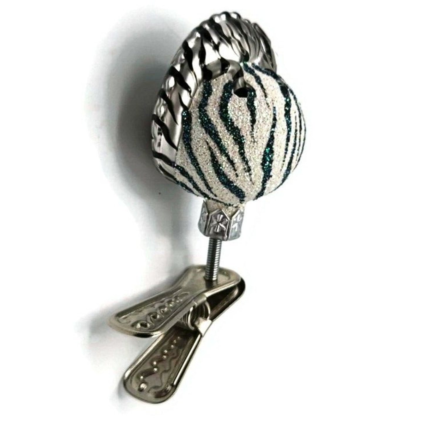 Patricia Breen Ultra Miniature Chameleon Zebra Clip On Christmas Tree Ornament