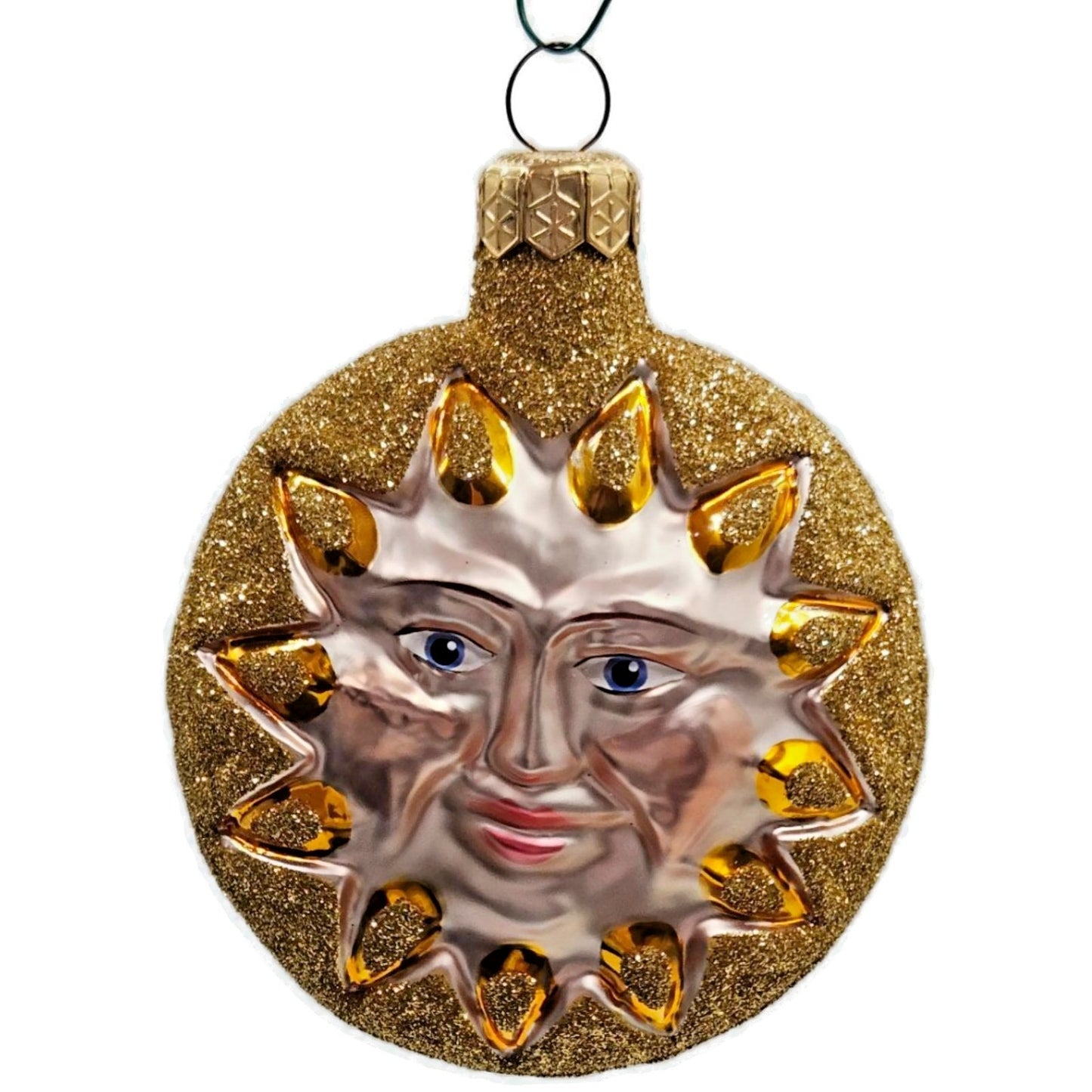 Patricia Breen Sunflower Sun Glittered Tips Gold Summer Christmas Ornament 9516