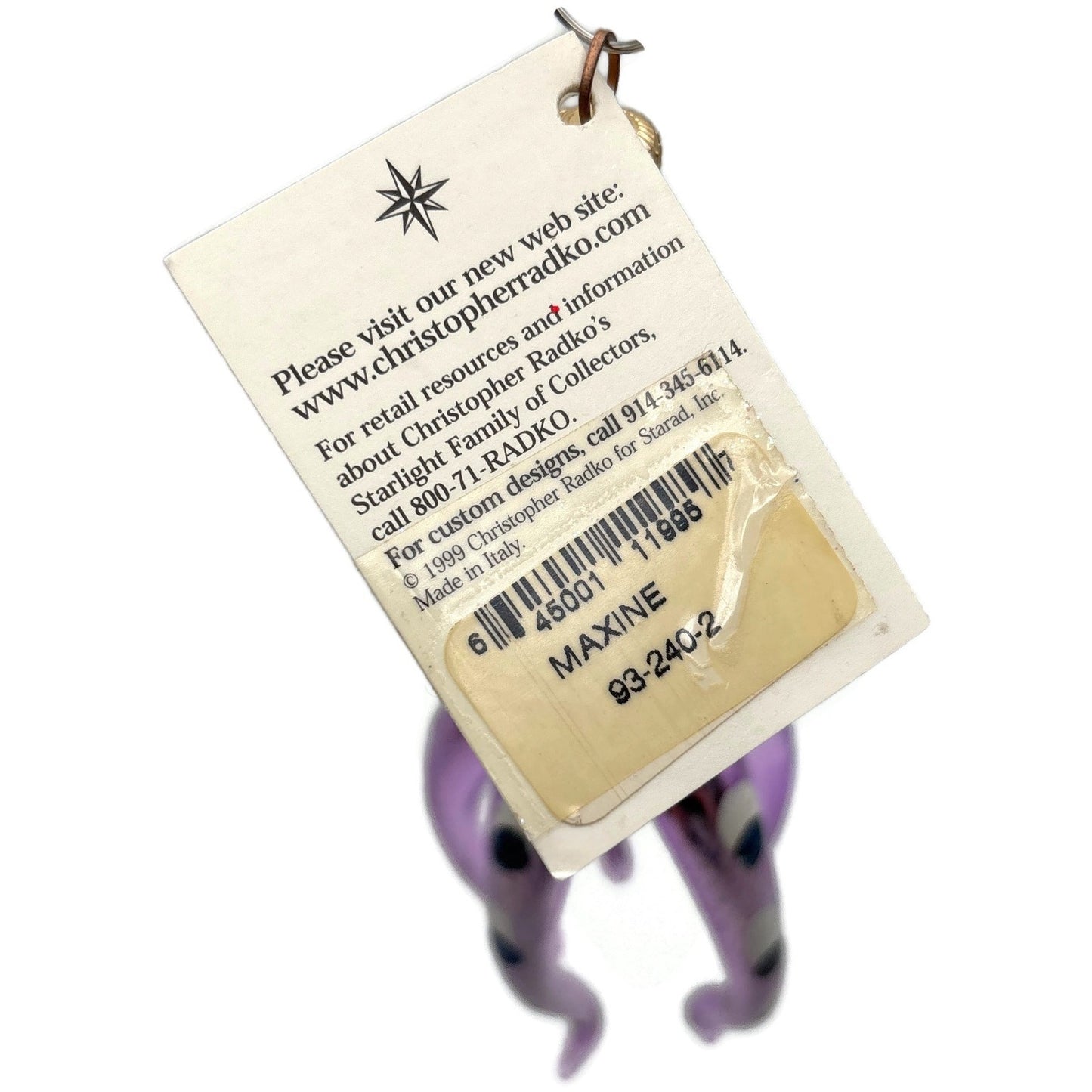Christopher Radko Maxine Purple Octopus Glass Christmas Ornament 93-240-2