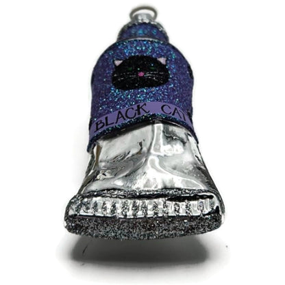 Patricia Breen Miniature Paint Tube Black Cat Art Lavender Halloween Ornament
