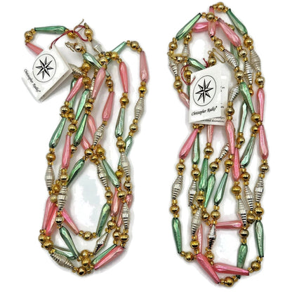 Christopher Radko Bead Garland Sorbet 72 Inch Strand 92-223-1 Christmas Set of 2