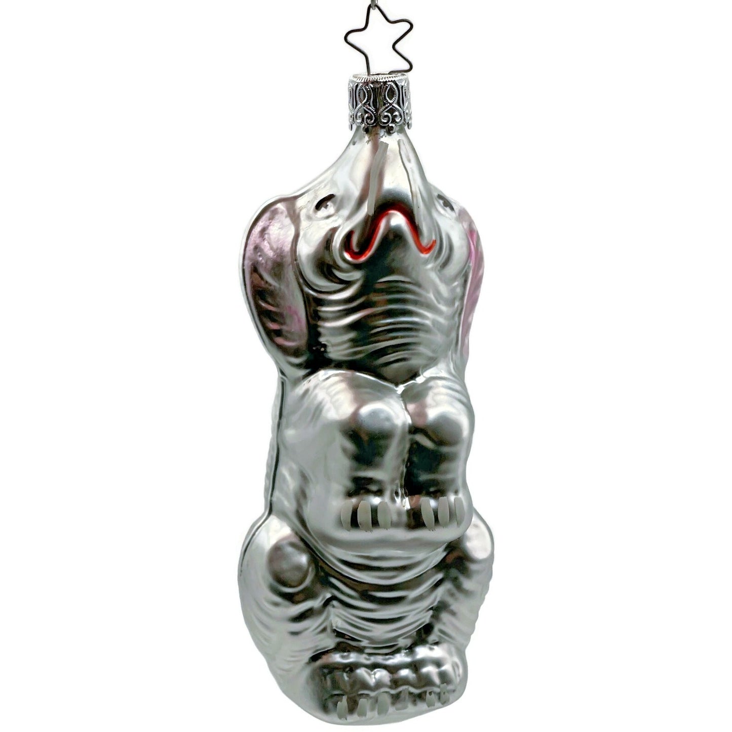 Jumbo Elephant Circus Inge Glass Ornament Silver Old World Christmas Tree German