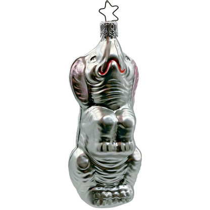 Jumbo Elephant Circus Inge Glass Ornament Silver Old World Christmas Tree German
