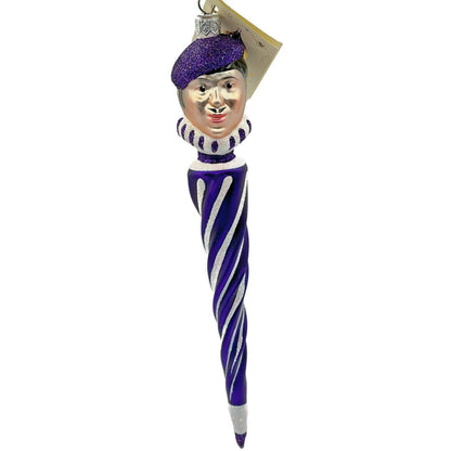 Patricia Breen French Twist Purple Pearl Glittered Stripes Christmas Ornament