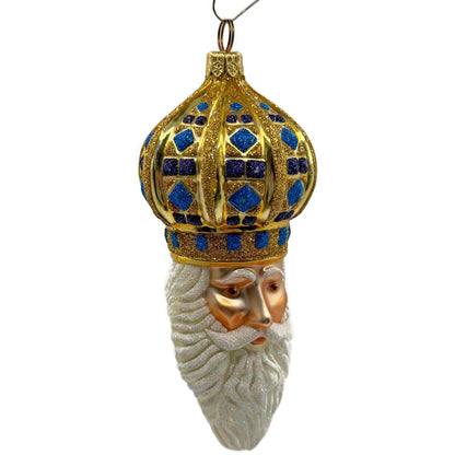 Patricia Breen Bijoux Noel Santa Claus Head Gold Crown Christmas Ornament 2101