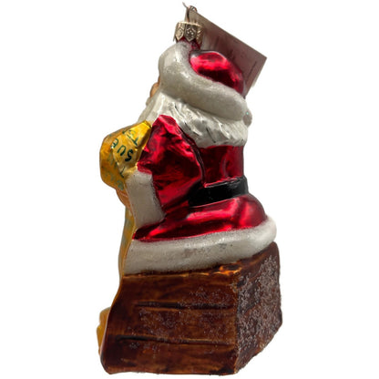 Christopher Radko Making A List Santa Claus Glass Christmas Ornament 97-222-0